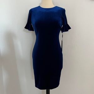 Calvin Klein royal blue velvet dress